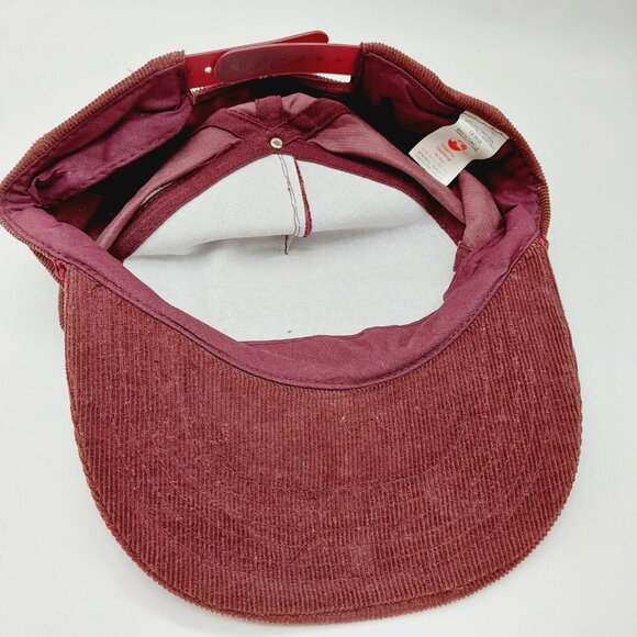 Algoma Central Railway Corduroy Red Hat SnapBack Hat Cap Rope Vintage - Picture 6 of 7